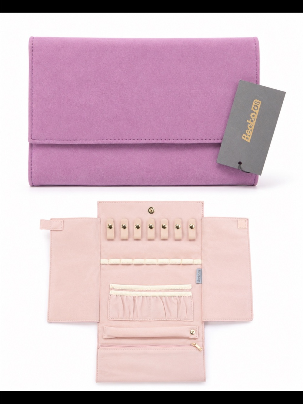 Purple  Jewelry Roll Clutch